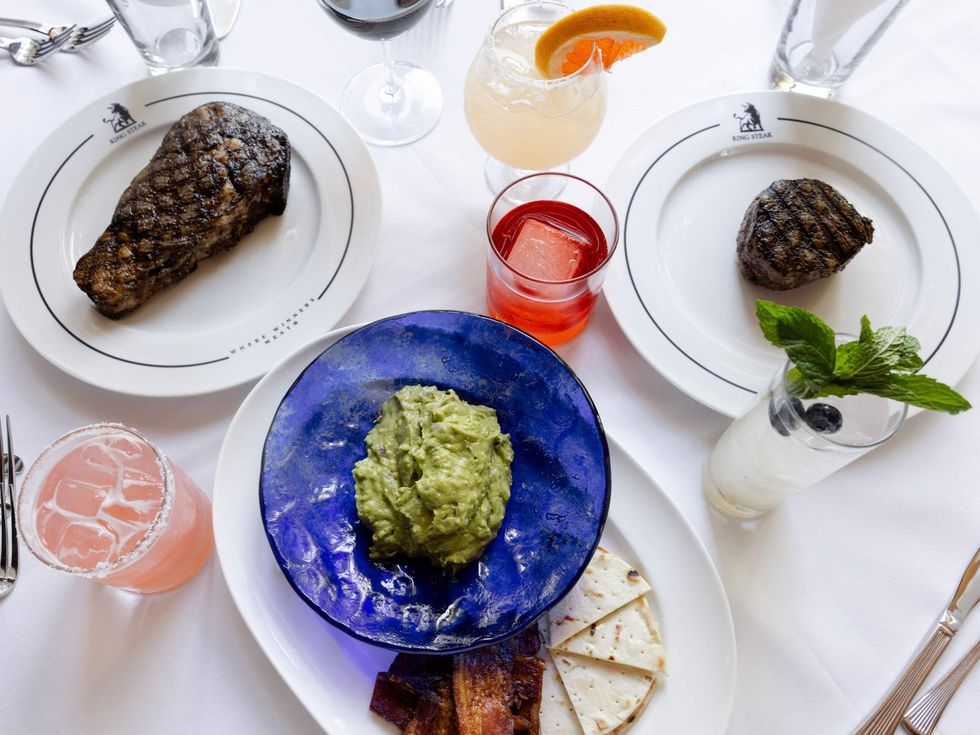 King Steak restaurant food spread