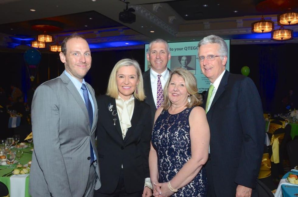 KIPP Houston dinner 4/16, A.J. Brass, Katie Brass, Andrew Martire, Jenny Moore, Tom Moore