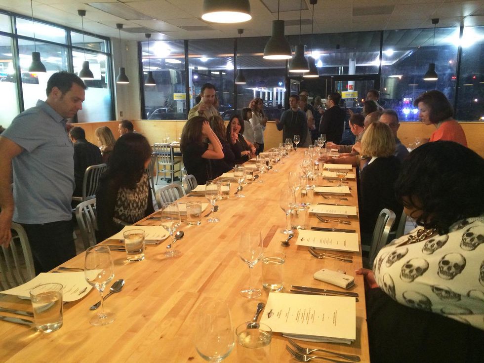 Kipper interior table with people October 2014