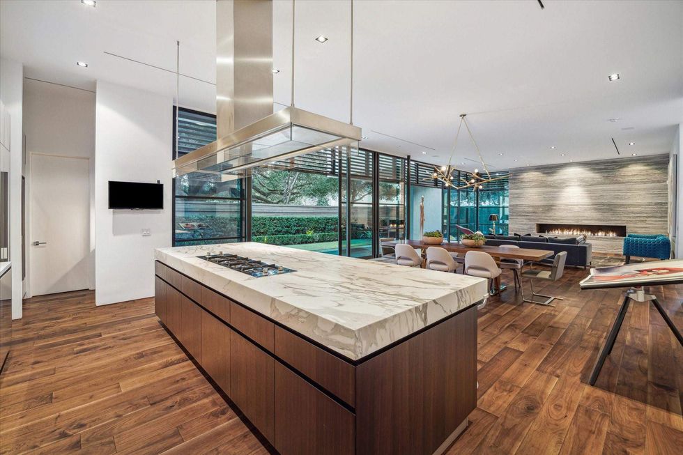 Kitchen of 1529 Indiana Street looking through the dining and living rooms