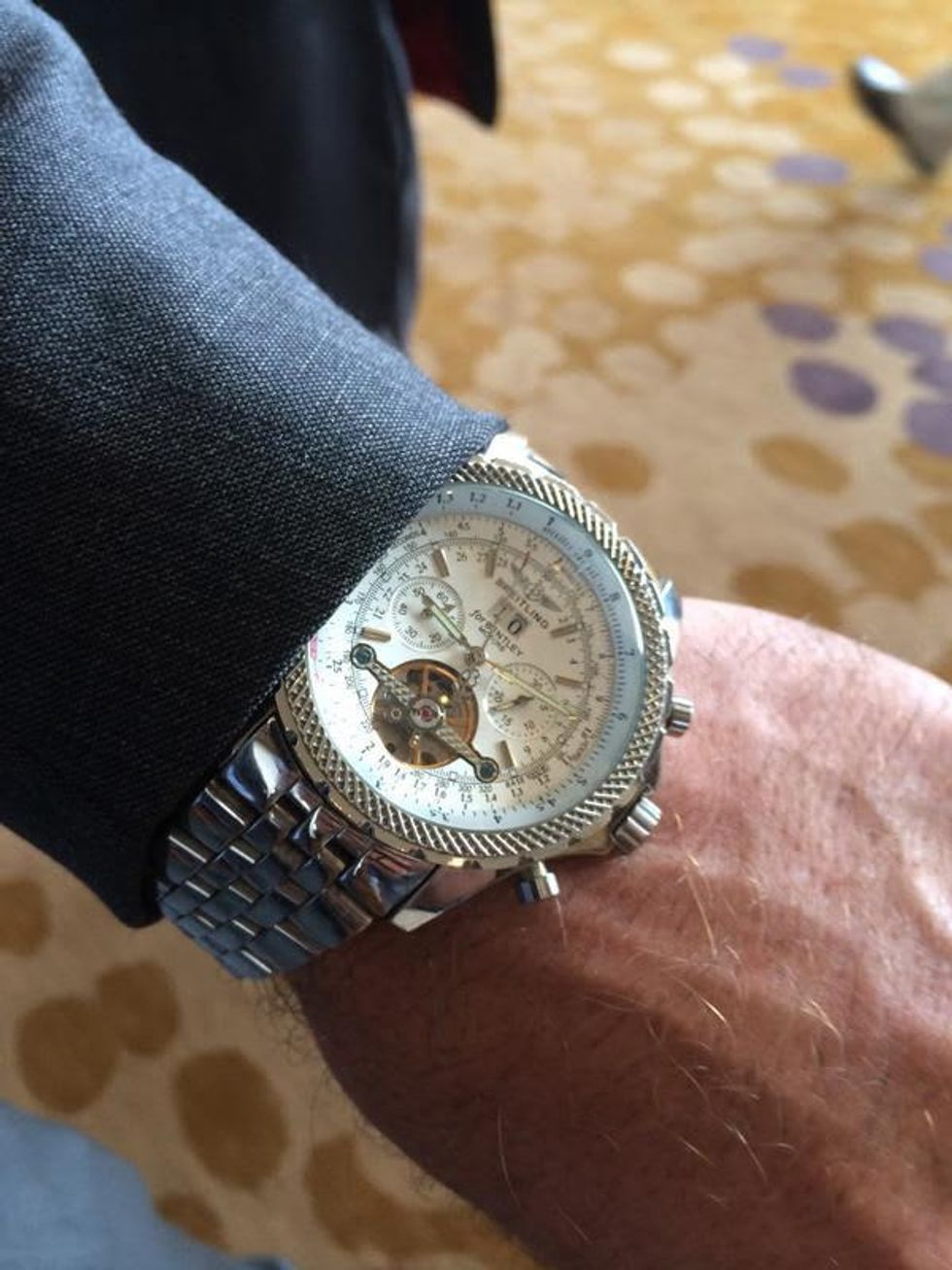 Kliff Kingsbury Breitling watch closeup