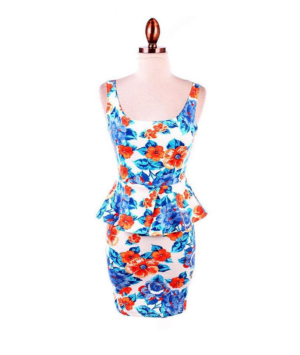 krimson & klover floral peplum dress