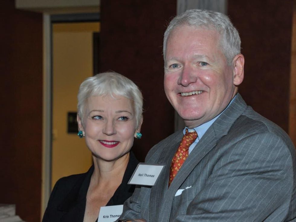 Kris Thomas, Neil Thomas at Hobby Center for Public Policy lunch
