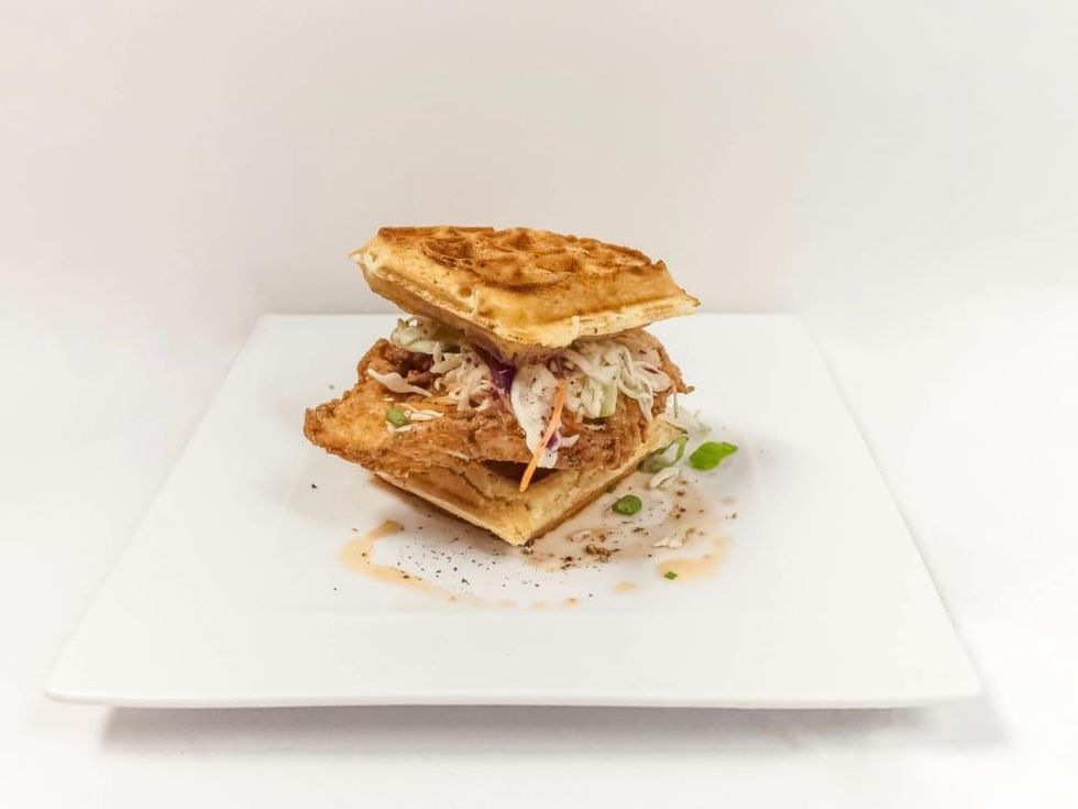 Krisp Bird & Batter waffle sandwich