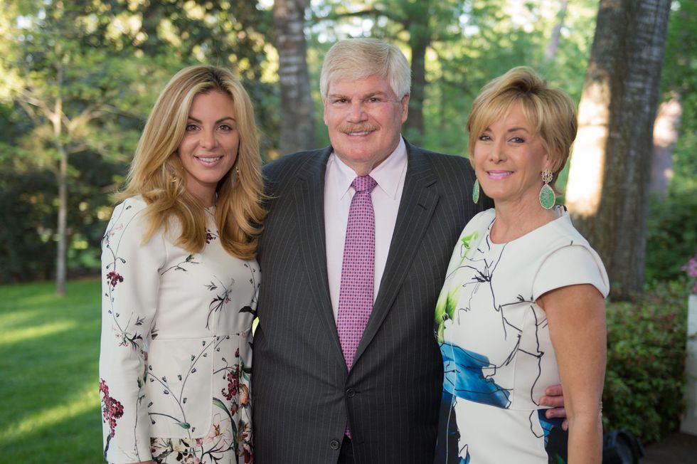 Kristen Nix, left, with John Eddie and Sheridan Williams at the Bayou Bend Garden Party March 2015