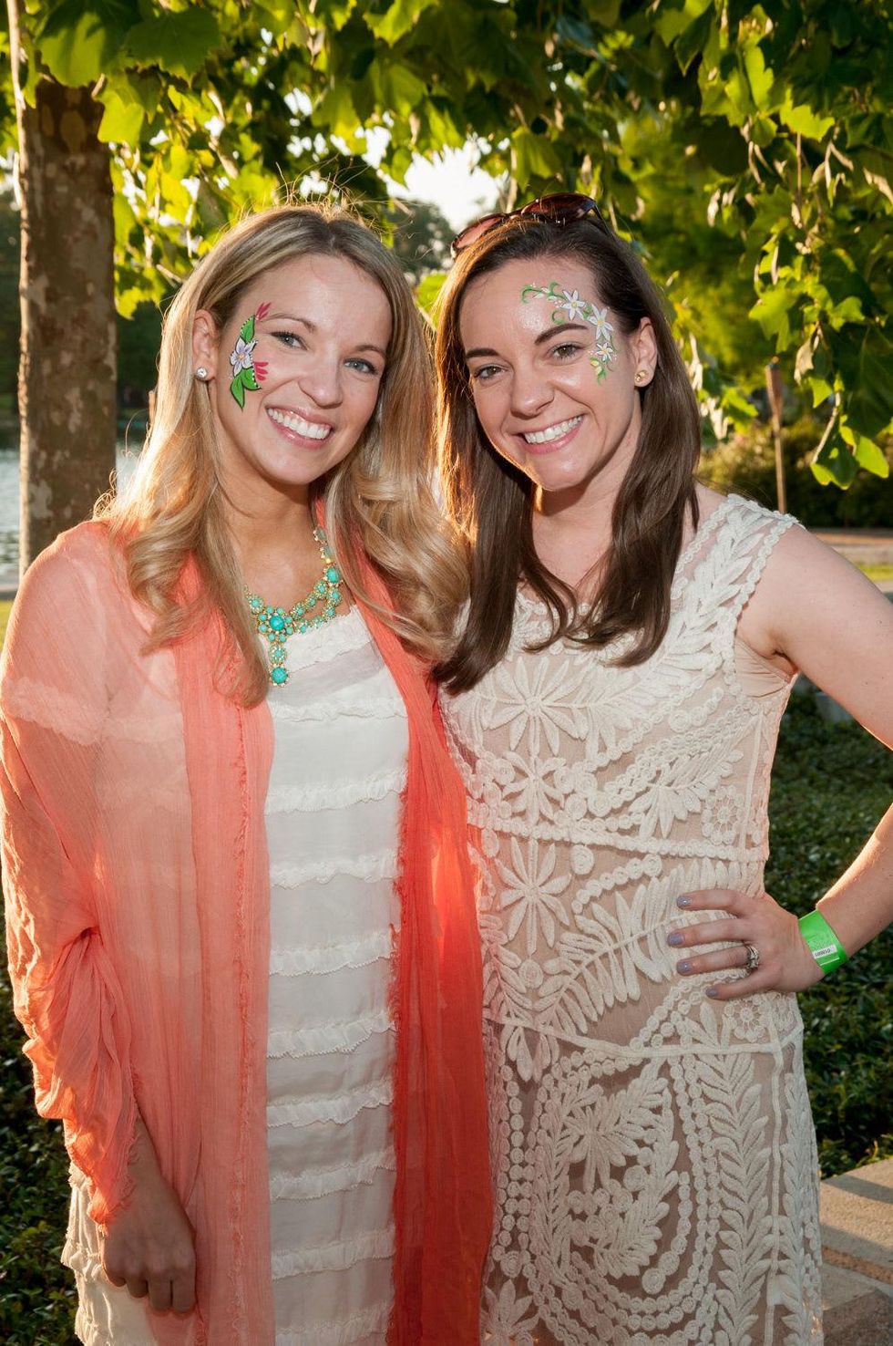 Kristen Welsh McDanald, left, and Courtney Carlson Siegmund at the Urban Green Birthday en Blanc May 2014.