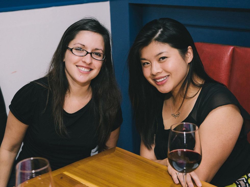 Kristine Horta, left, and Lulu Han at the Houston Symphony Young Professionals Backstage kick-off party