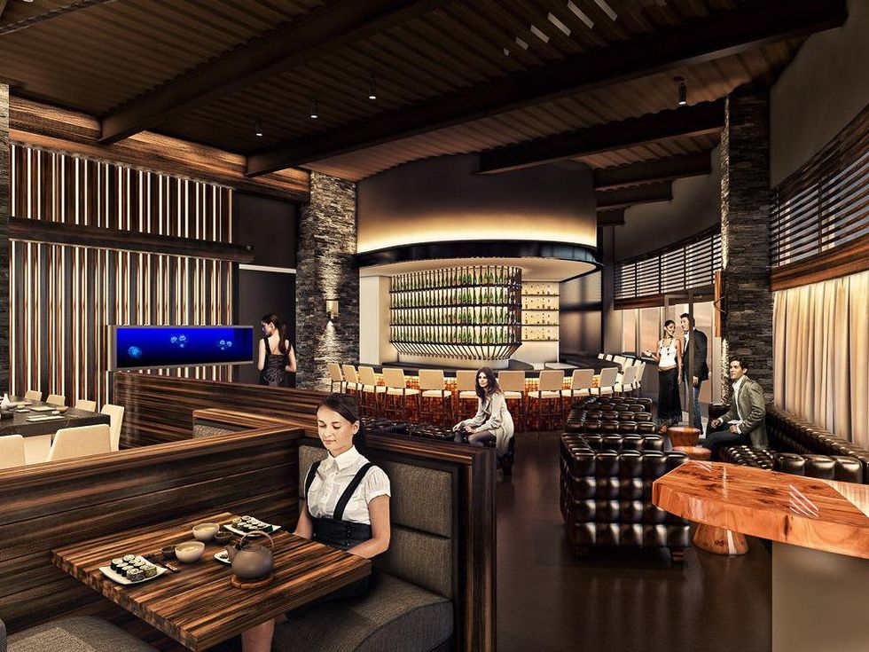 Kuu restaurant rendering Houston Gateway Memorial City May 2013 Bar