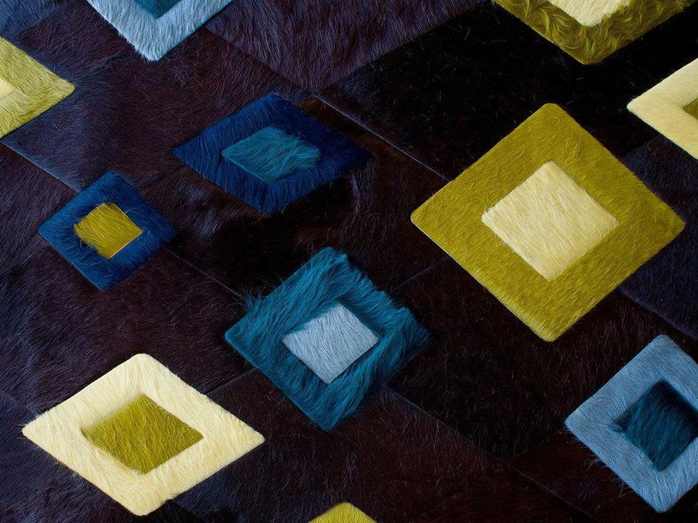 Kyle Bunting cowhide rug