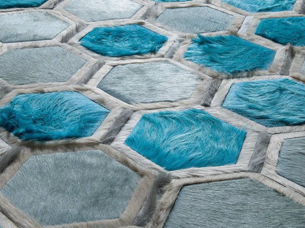 Kyle Bunting cowhide rug