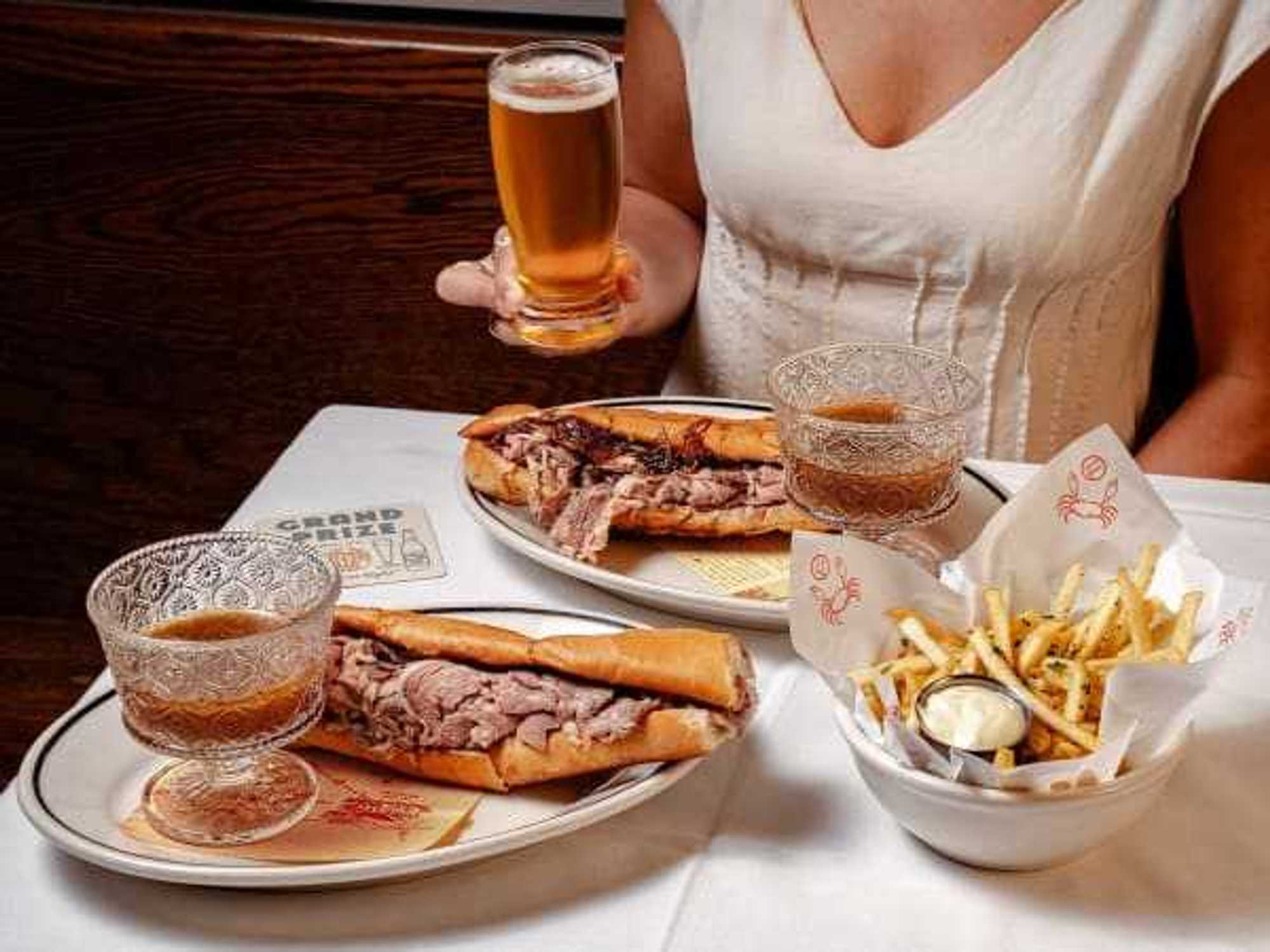 La Lucha french dip sandwich