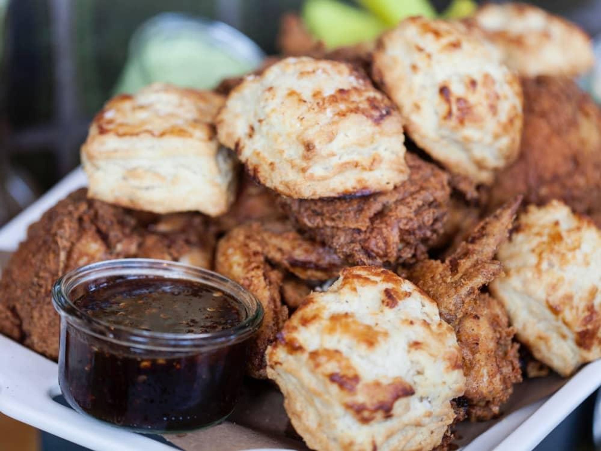 La Lucha fried chicken and biscuits