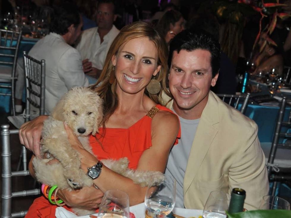 Labradoodle bid winners Brooke and Jeff Gunst at Miami Vice Children's Museum Gala