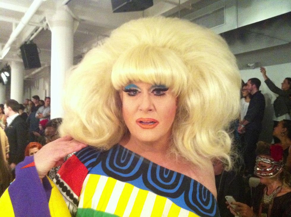 Lady Bunny at The Blondes runway show September 2013
