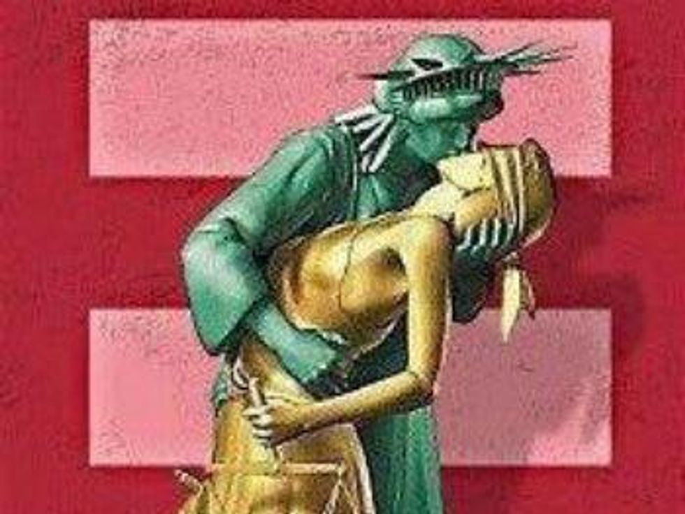 Lady Liberty and Lady Justice for gay marriage
