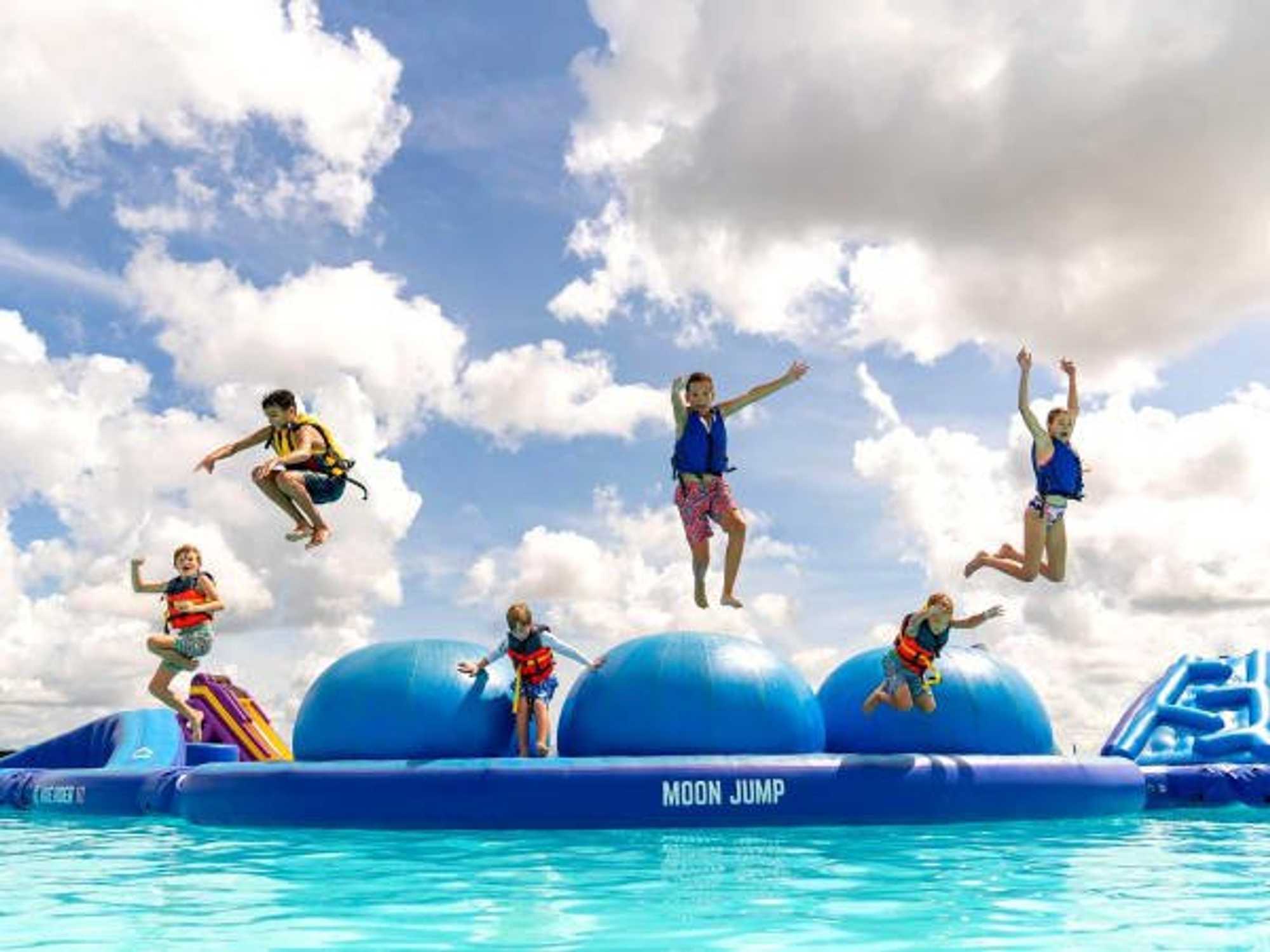 Lagoonfest Texas kids moon jump