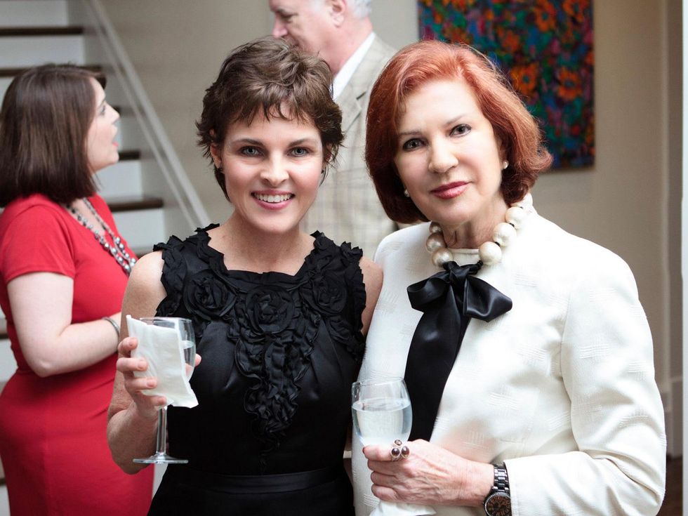 Lamar Matthews, left, and Zahava Haenosh at the Opera in the Heights reception April 2014