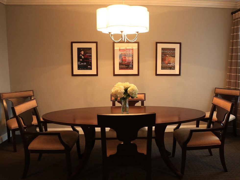 Lancaster Hotel Houston renovation July 2013 dining table