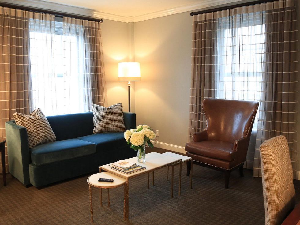 Lancaster Hotel Houston renovation July 2013 sitting area