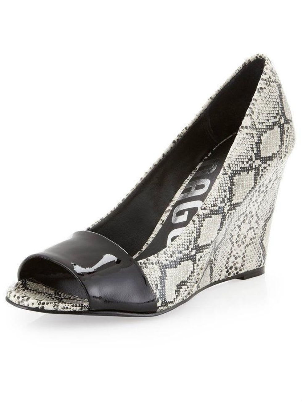 last call snakeskin wedge