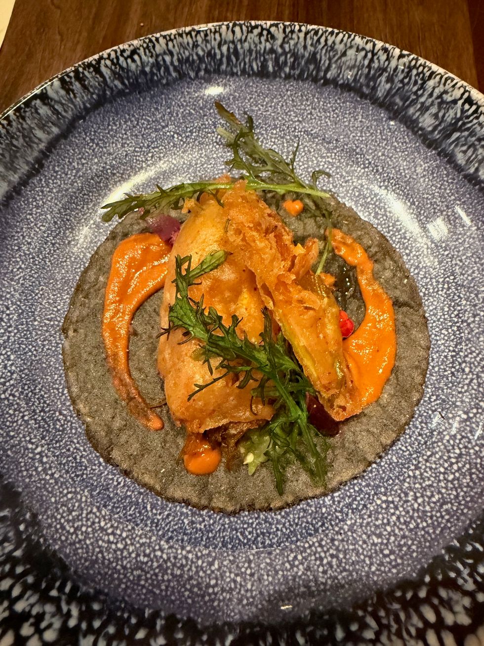 Late August squash blossom taco