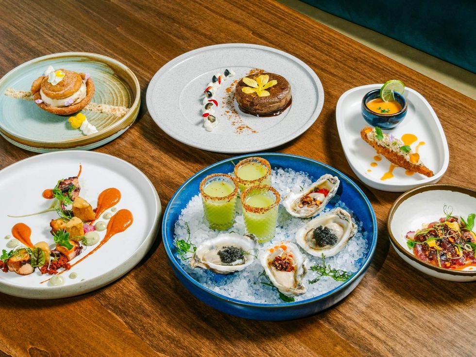 Late August tasting menu food spread