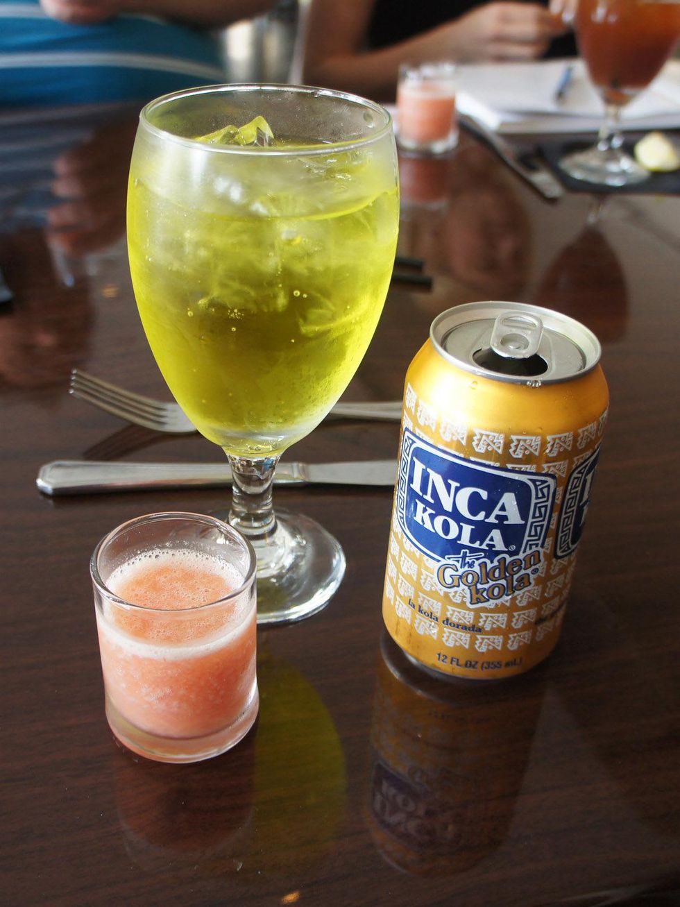 Latin Bites summer menu tasting May 2013 Inca Cola cocktail