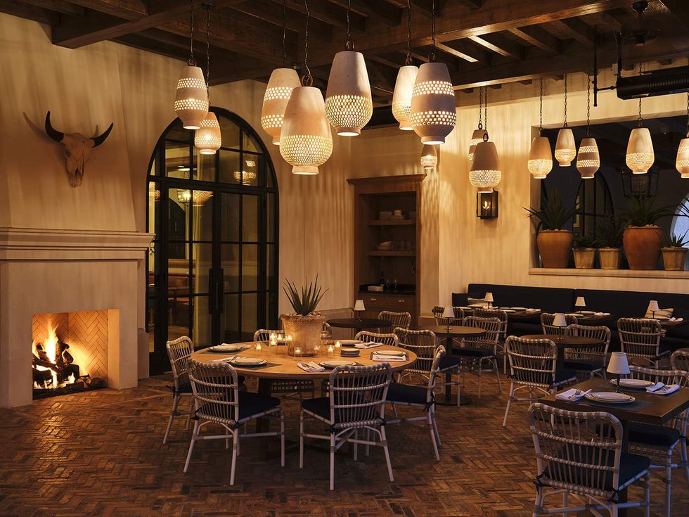 Latuli restaurant patio fireplace