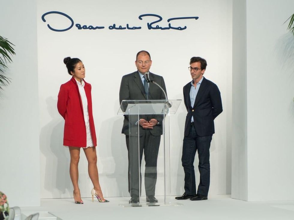 Laura Kim, Alex Bolen, Fernando Garcia at Oscar de la Renta fashion show at MFAH