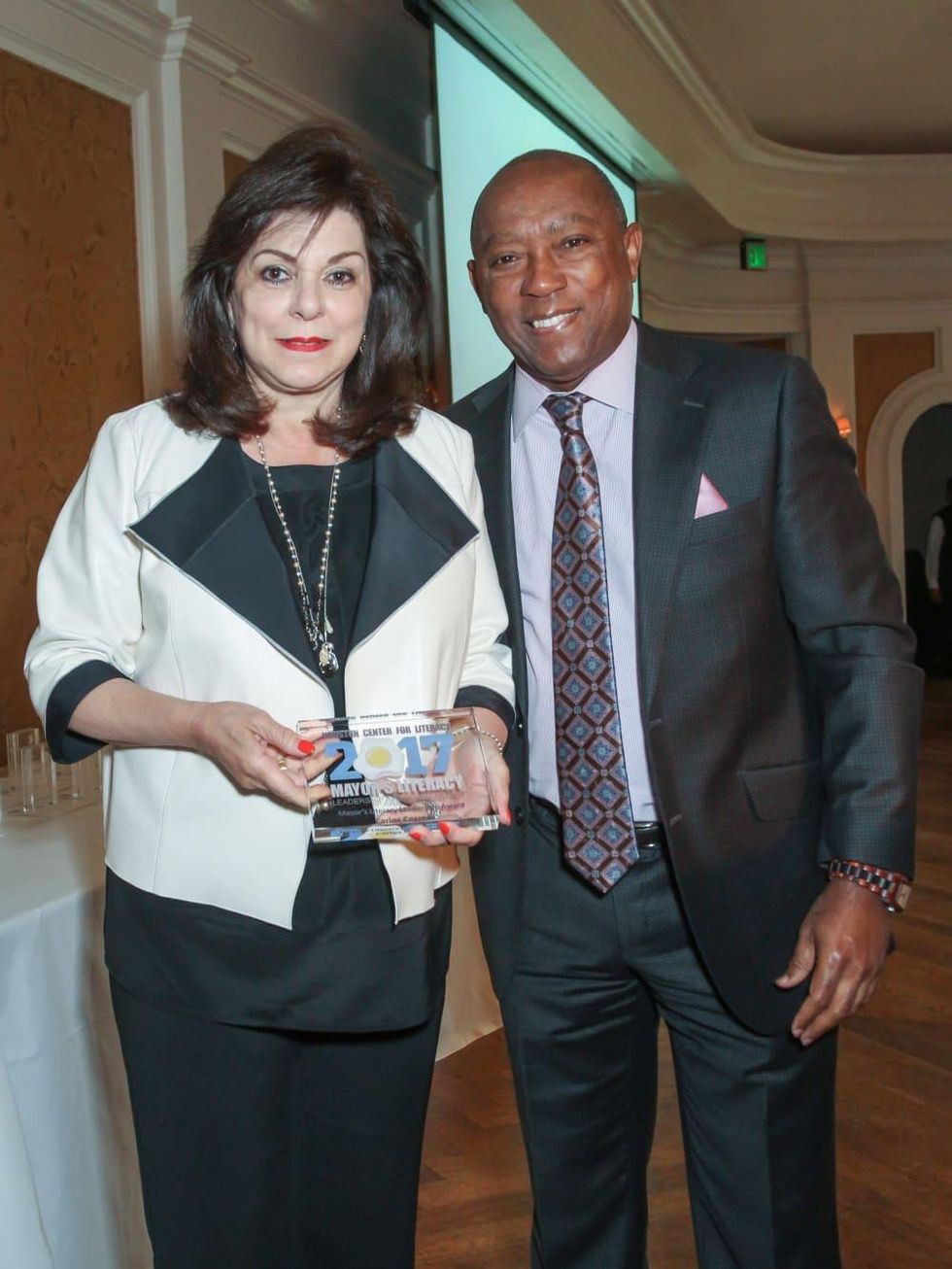 Laura Ward and Mayor Sylvestor Turner/Mayor's Literacy Breakfast