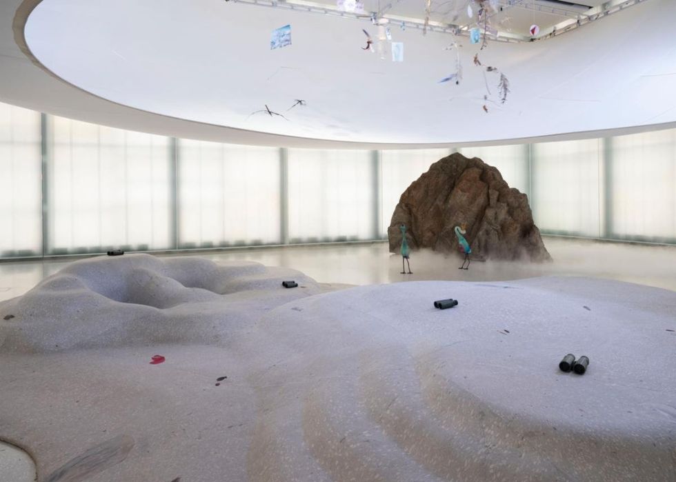 Laure Prouvost, \u201cAbove Front Tears Oui Float\u201d installation view, 2022. The National Museum Oslo, Norway. (c) Laure Provost.