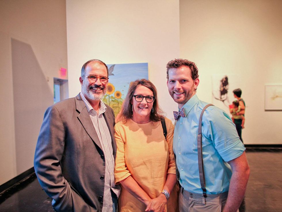 Lawndale Art Center The Big Show VIP reception July 2013 Andy Dearwater, Camille Warmington and Will Isbell