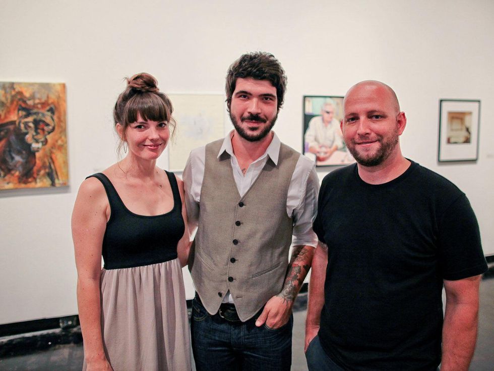 Lawndale Art Center The Big Show VIP reception July 2013 Dalyce Brooks, Adrian Landonbrooks and Bret Shirley