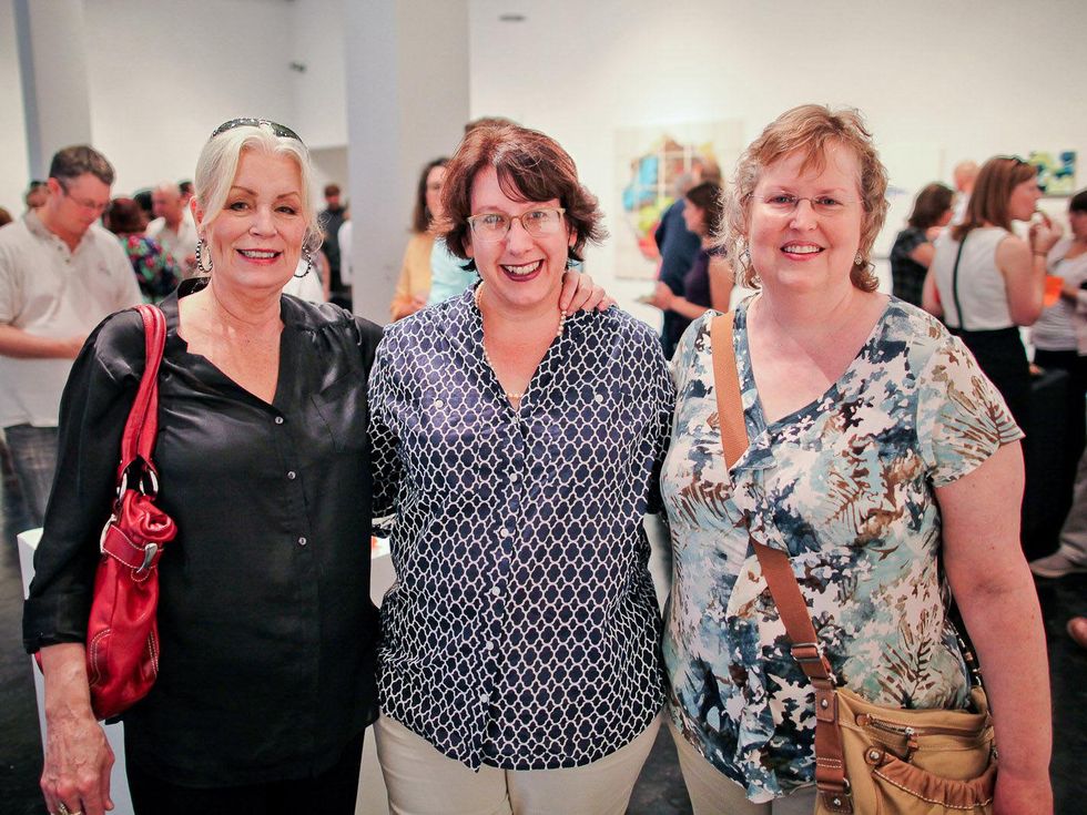 Lawndale Art Center The Big Show VIP reception July 2013 Kearby Roberts, Mary Morrison and Myrle Curry