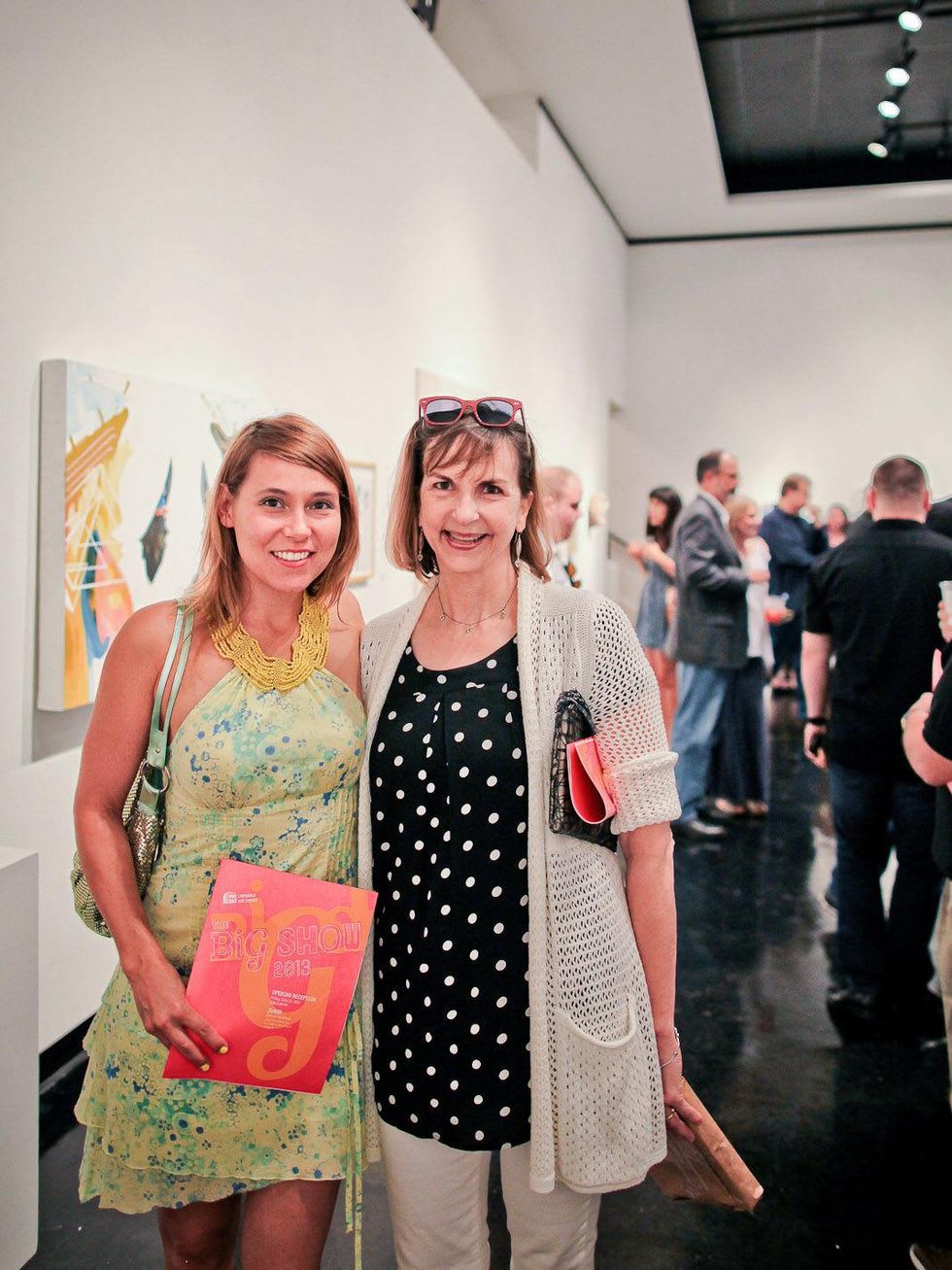 Lawndale Art Center The Big Show VIP reception July 2013 Kia Neill and Victoria Lightman