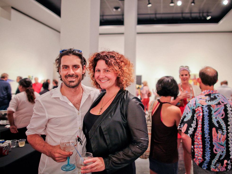 Lawndale Art Center The Big Show VIP reception July 2013 Matthew Wettergreen and Claudia Solis