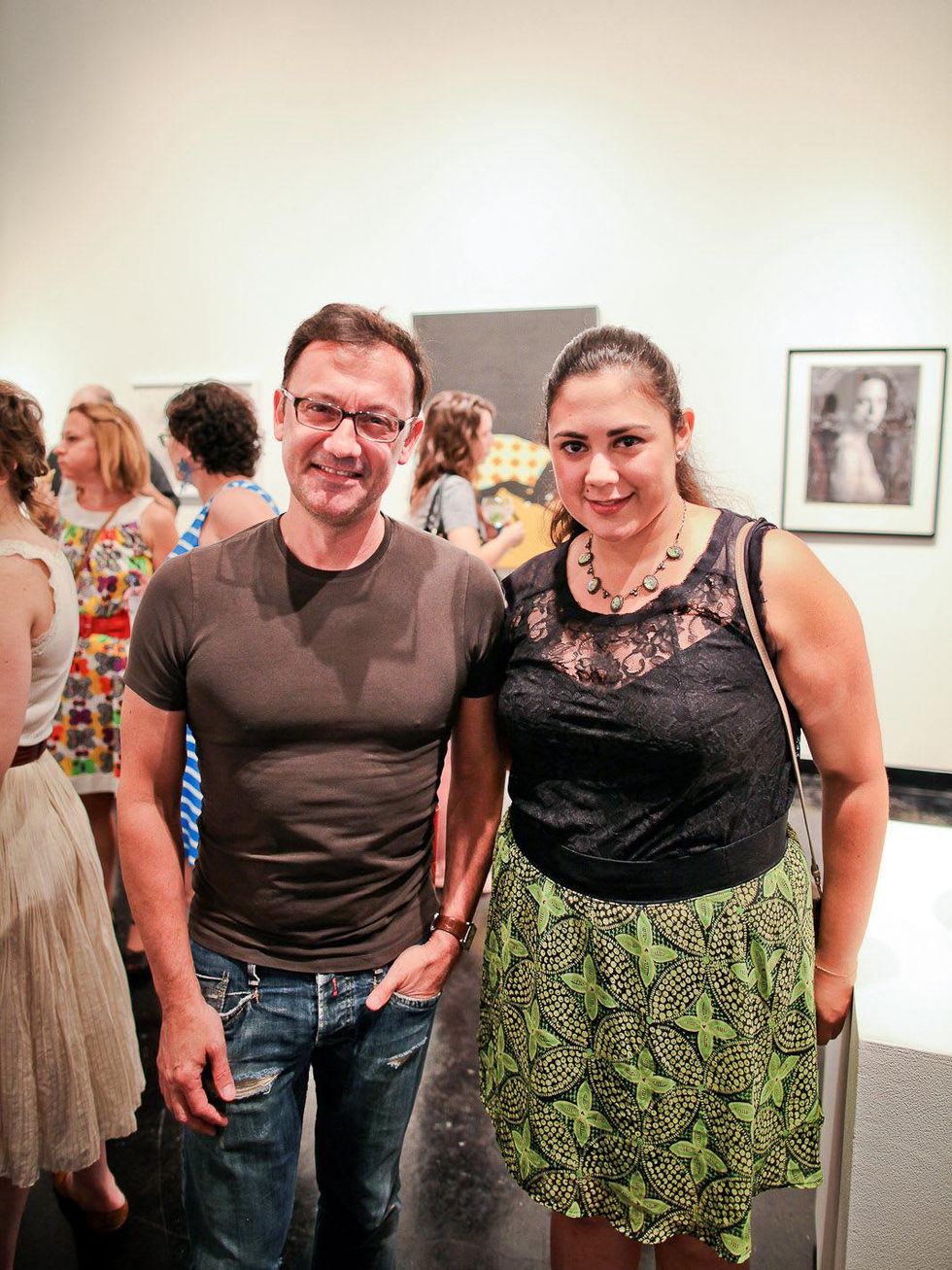 Lawndale Art Center The Big Show VIP reception July 2013 Michel Muylle and Theresa Escobedo