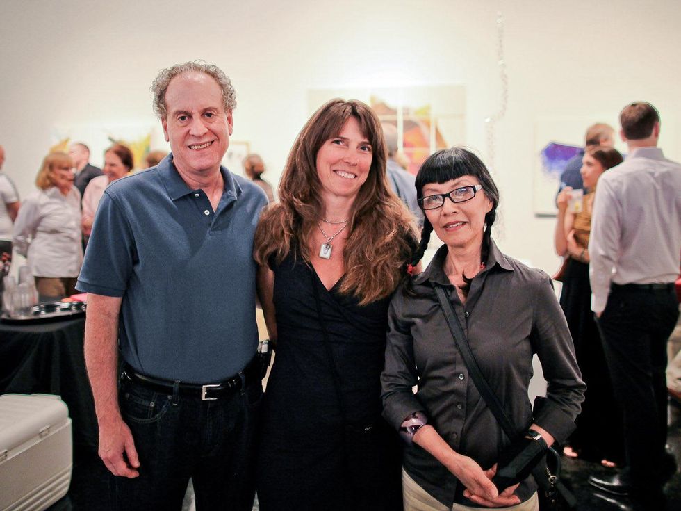 Lawndale Art Center The Big Show VIP reception July 2013 Rob Greenstein, Raina Chamberlain and Mari Omori
