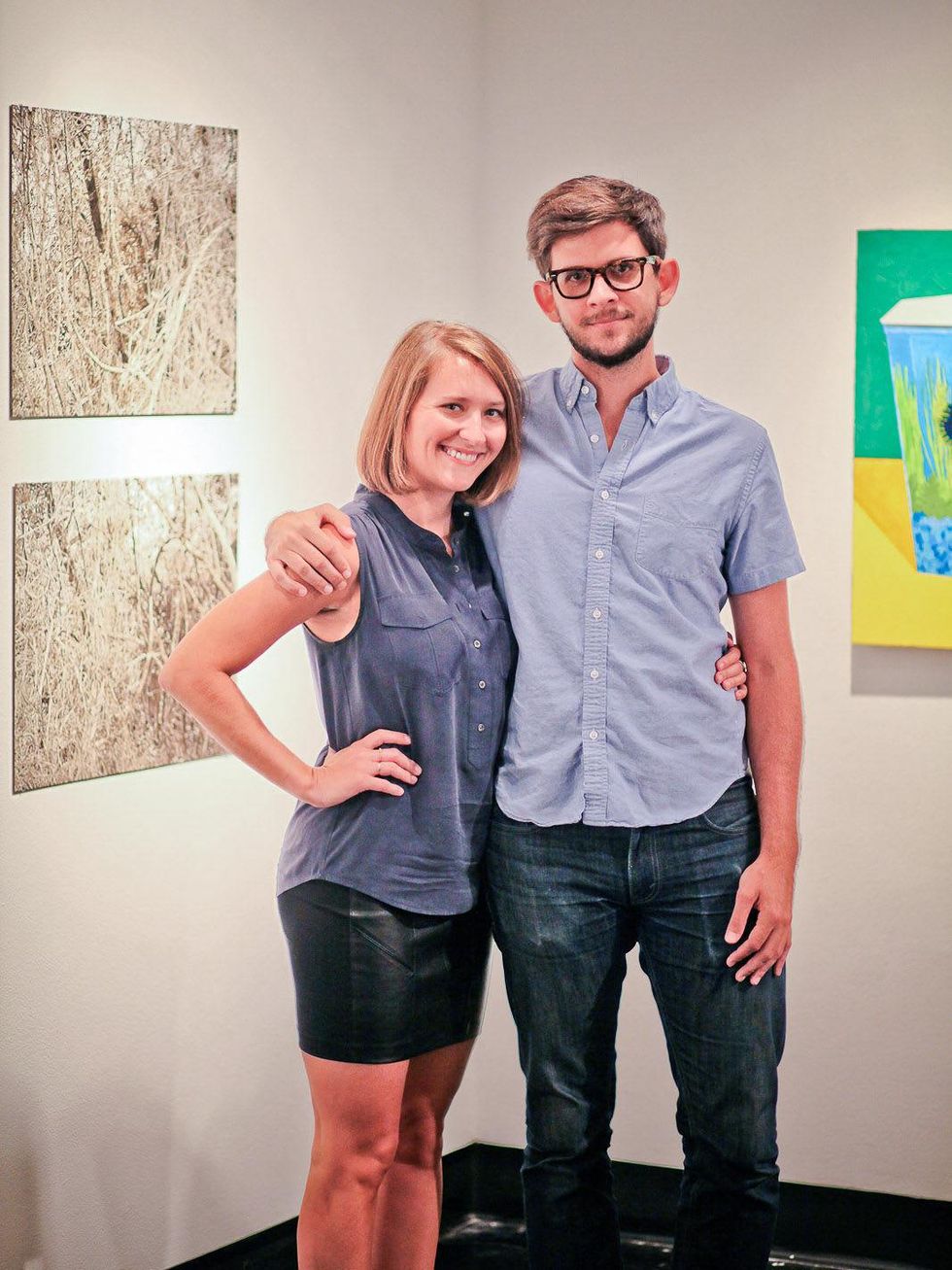 Lawndale Art Center The Big Show VIP reception July 2013 Whitney Radley and Bradley Kerl