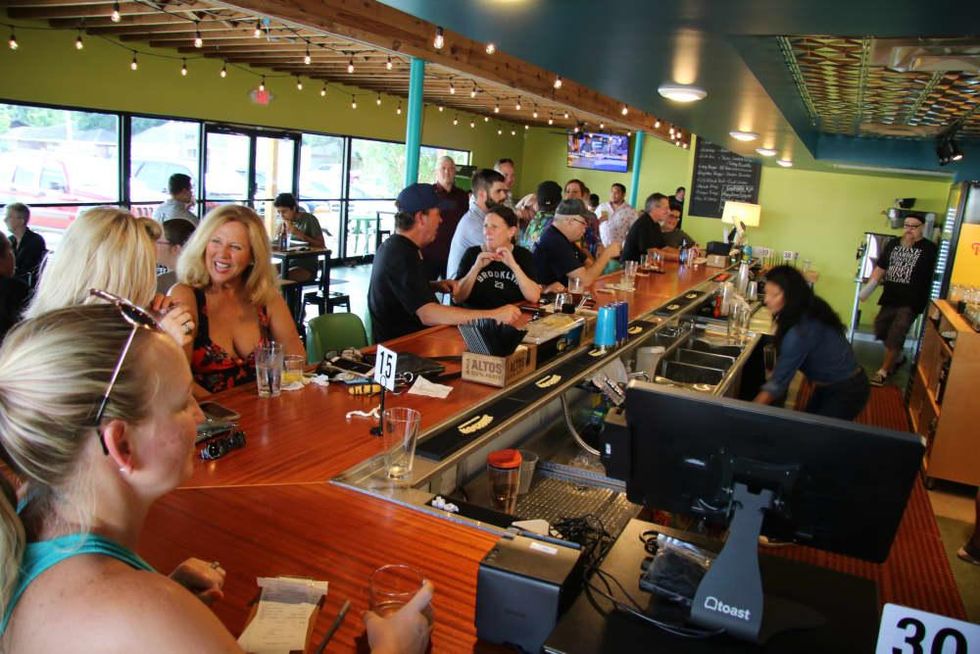 Lazy Oaks Beer Garden interior