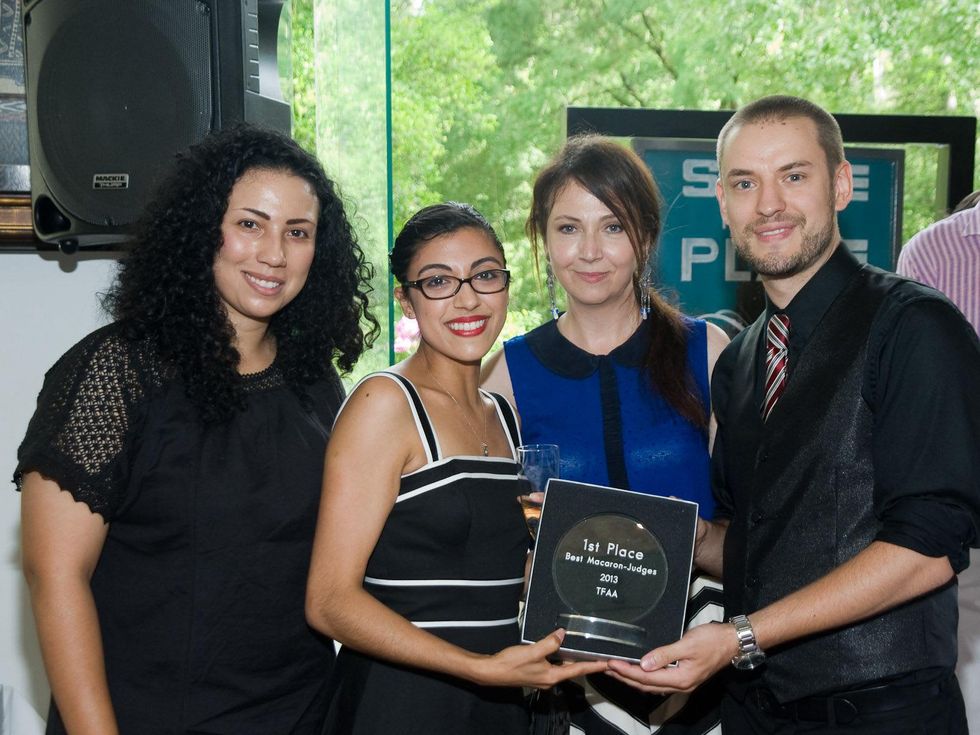 Le grand Concours Macaron Houston June 2013 Jessica Potts, Karine Parker and the Jury's Prize winners Elizabeth and Sebastien from The Pastry of Dreams