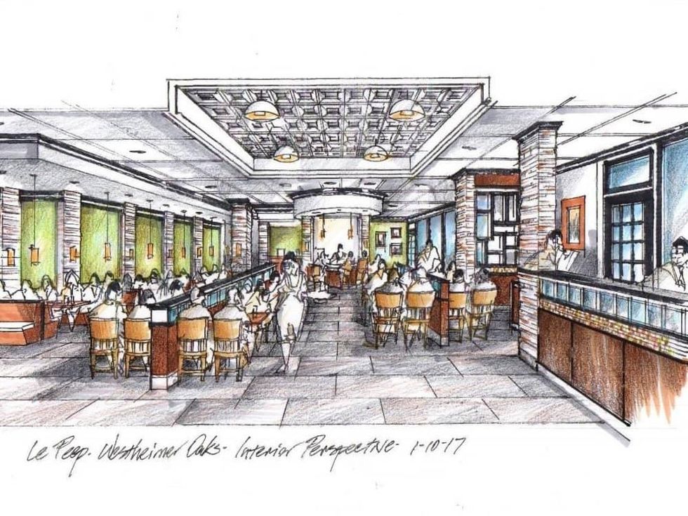 Le Peep new location interior drawing