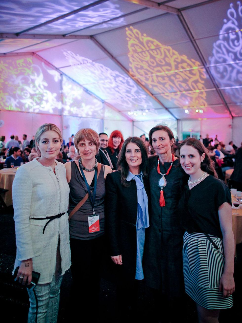 Leen Baasiri, from left, Annick Dekiouk, Rudeina Baasiri, Veronique Prentia and Zoe Goldman at the FotoFest opening party March 2014