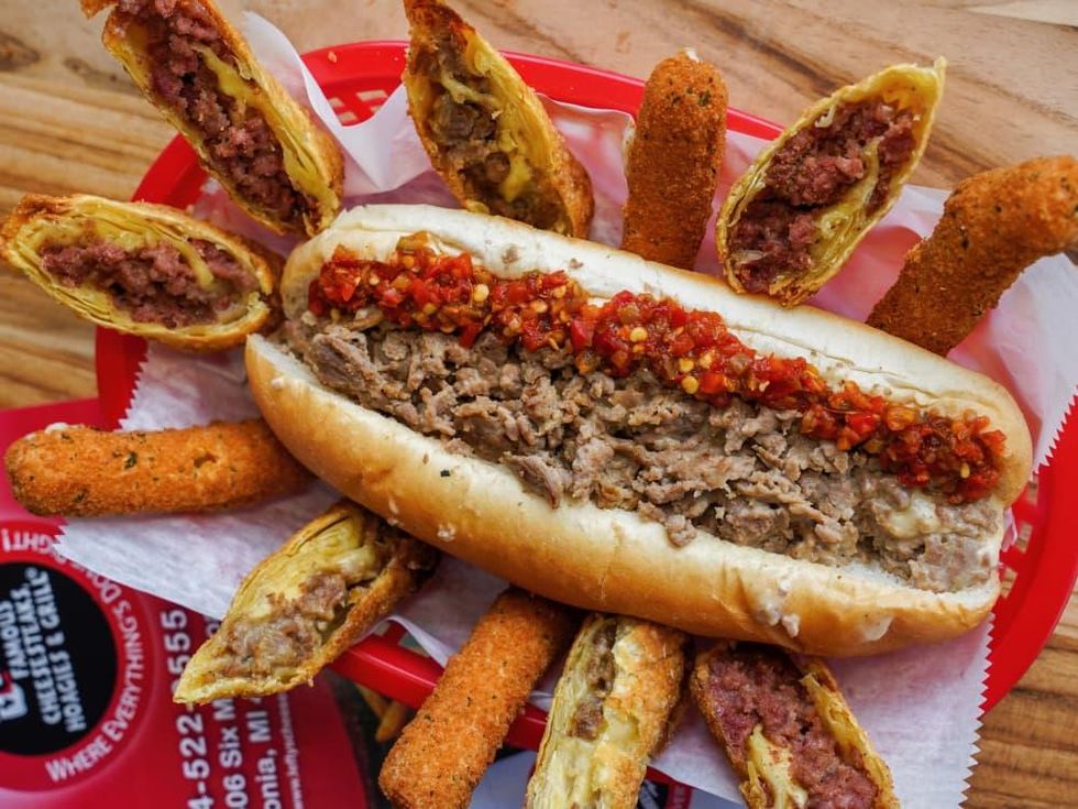 Lefty's Cheesesteaks sandwich egg rolls