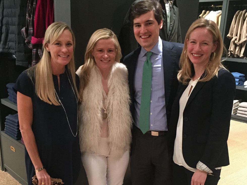Leigh Anne Raymond, from left, Monica Bickers and Carter and Mary Groves at Sid Mashburn + Ann Mashburn Houston Anniversary Party December 2014