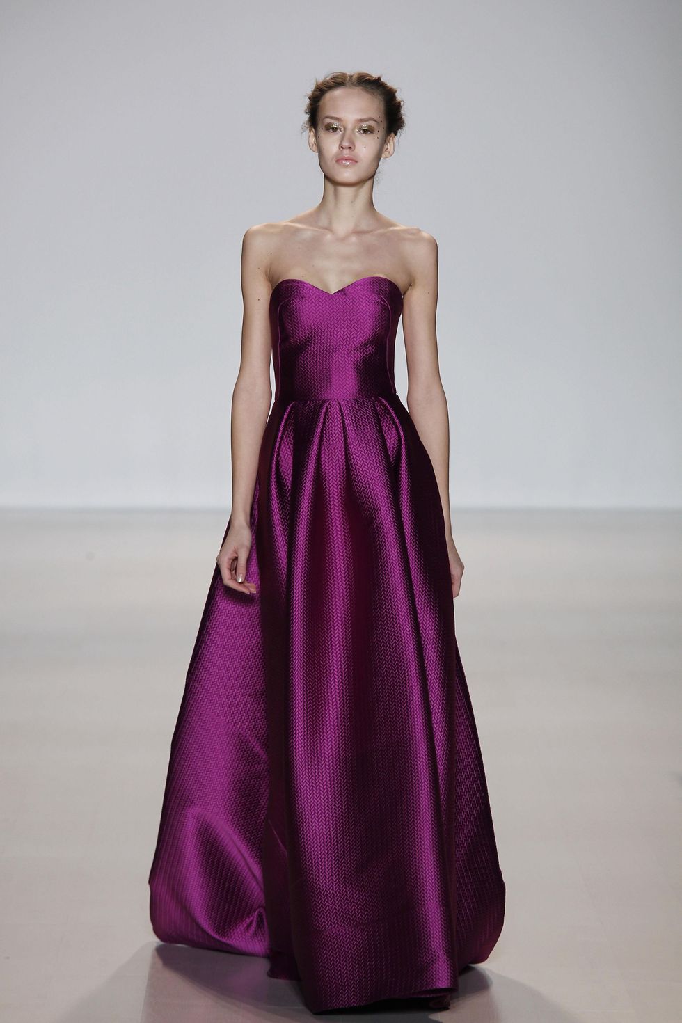 Lela Rose look 41 magenta gown fall 2014 collection