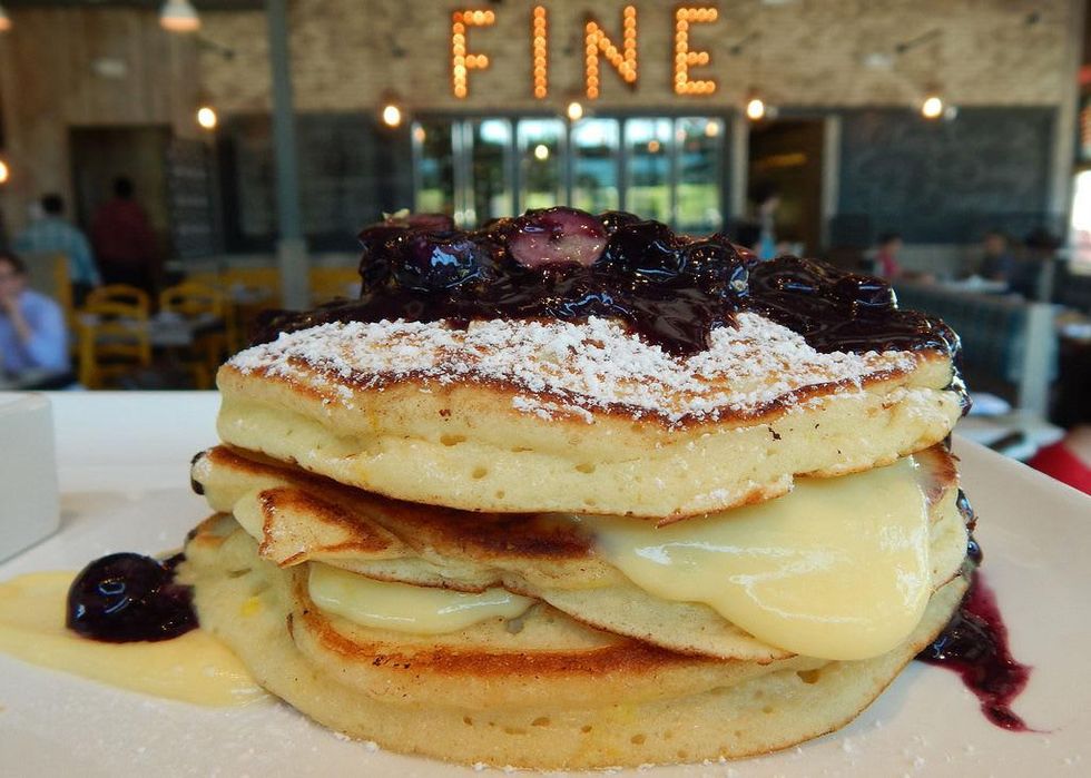 Lemon buttermilk souffle hotcakes from Bradley's Fine Diner