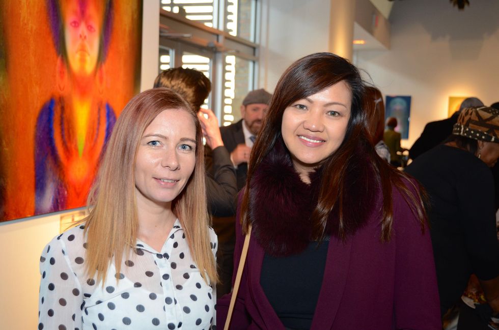 Lene Haavet, left, and Angie Harlein at the Valvisions Foundation "Cinema, Canvas & Cuisine" March 2015