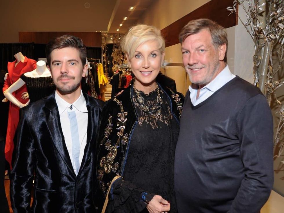 Lennart Kulke, Jerri Moore, Neal Hamil at Christian Siriano show at Elizabeth Anthony