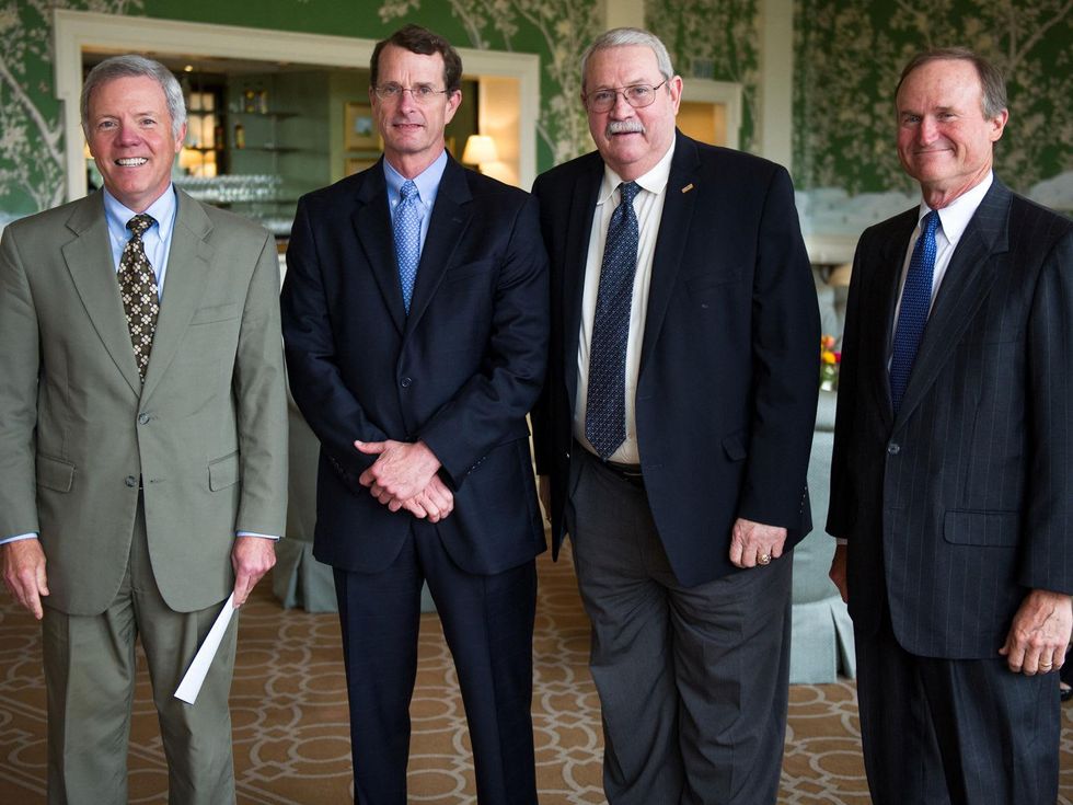 Les Cave, from left, David Doherty, Jeff Hamlin and Hunter Nelson at the Christus Health luncheon March 2014